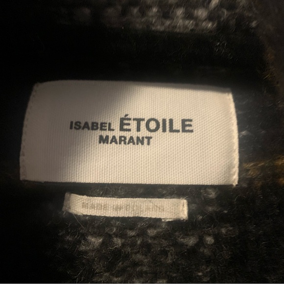 Isabel Marant Etoile Gabriel Plaid Wool Blend Coat - Picture 4 of 6